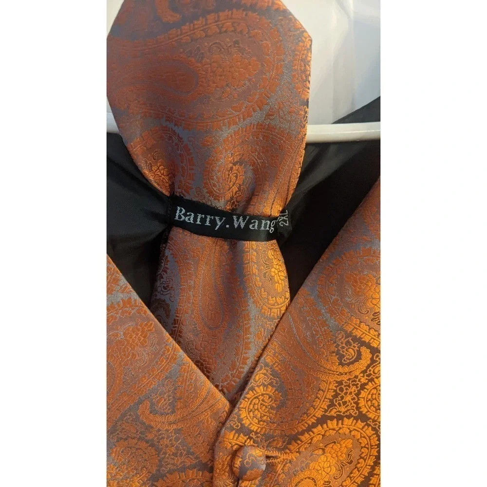 Barry Wang Vest Set, NWT, 2XL, Orange/Rust, Silk